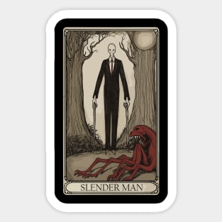 Slender Man Occult Tarot Card Illustration Parody - Mystical Humor Sticker